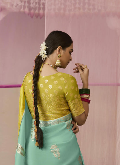 Aqua green Dola Viscose Silk Premika Saree