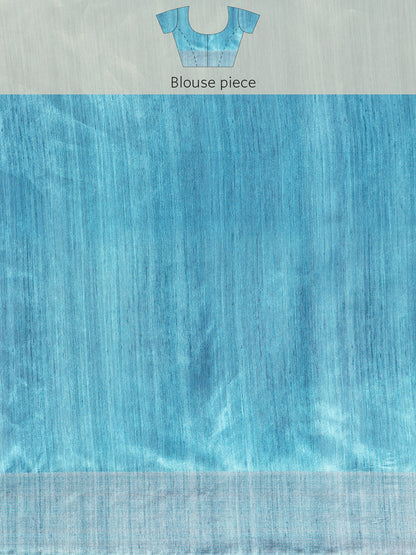 Rama Tussar Silk saree with Temple Border