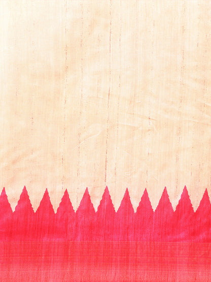 Rama Tussar Silk saree with Temple Border