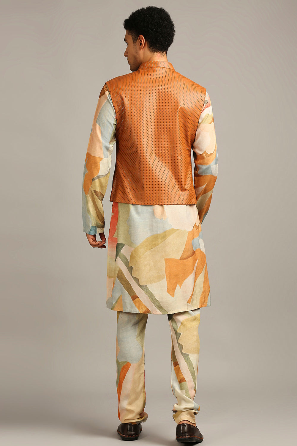 Conversational Printed Bundi With Kurta Set