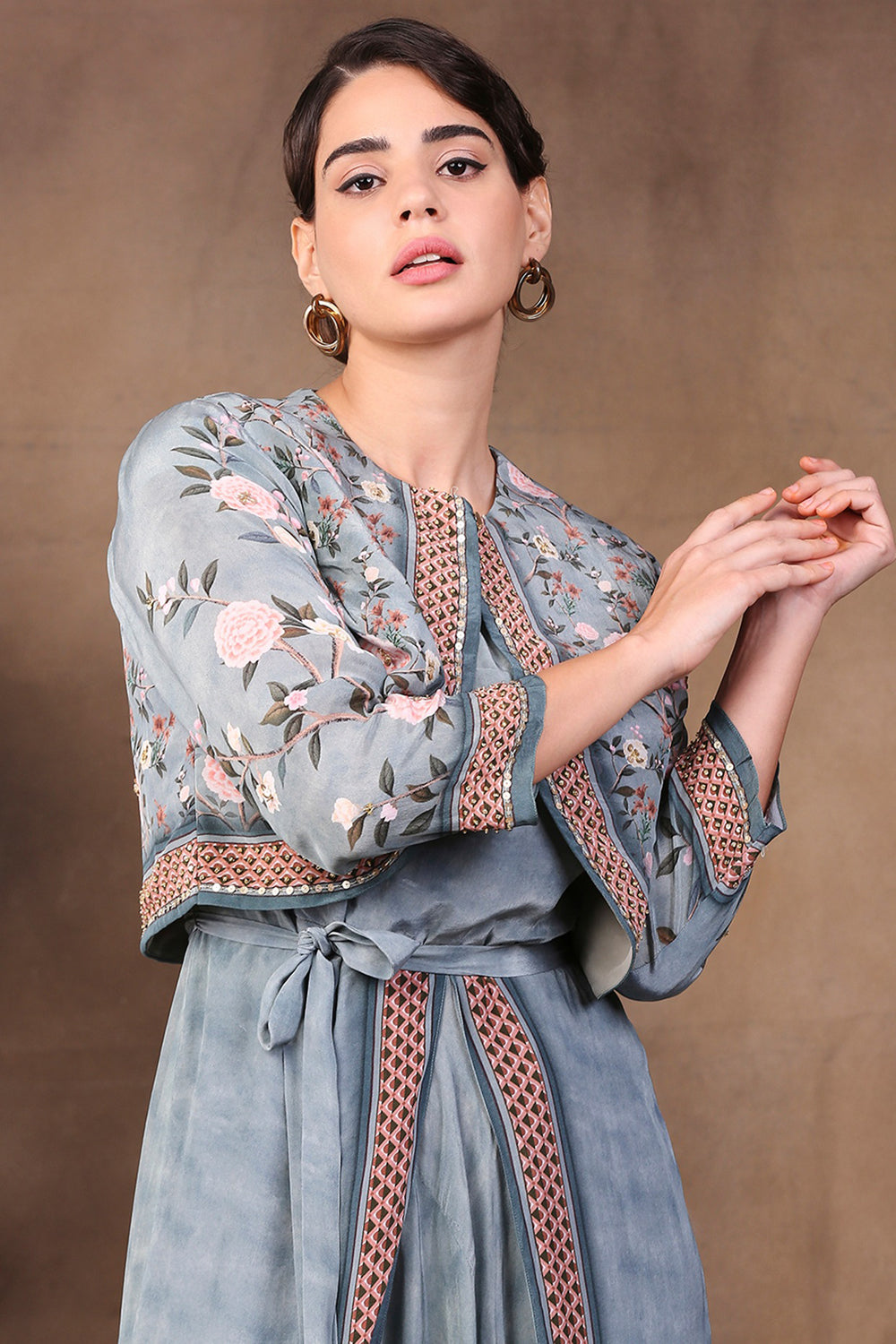 Vintage Trails Printed Dhoti Style Jumpsuit With Jacket