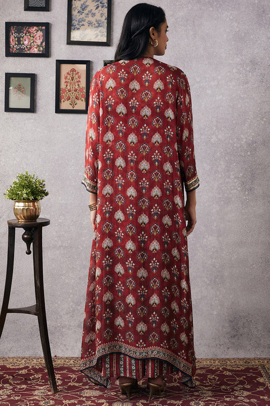 Sarouk Embroidered Co-Ord Set With Jacket