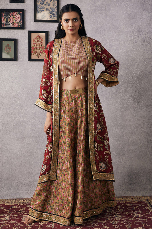 Mehr Embroidered Lehenga Set With Jacket