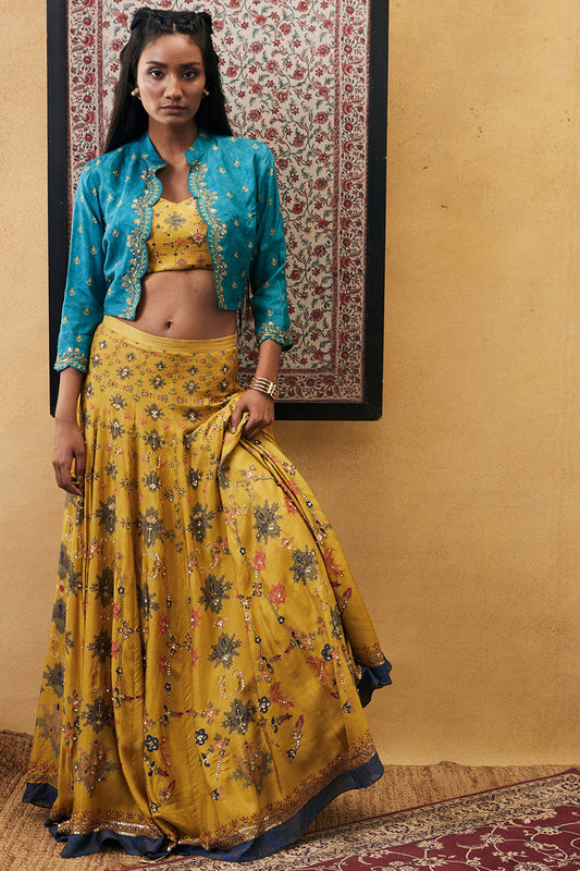 Zahra Embroidered Lehenga Set With Jacket
