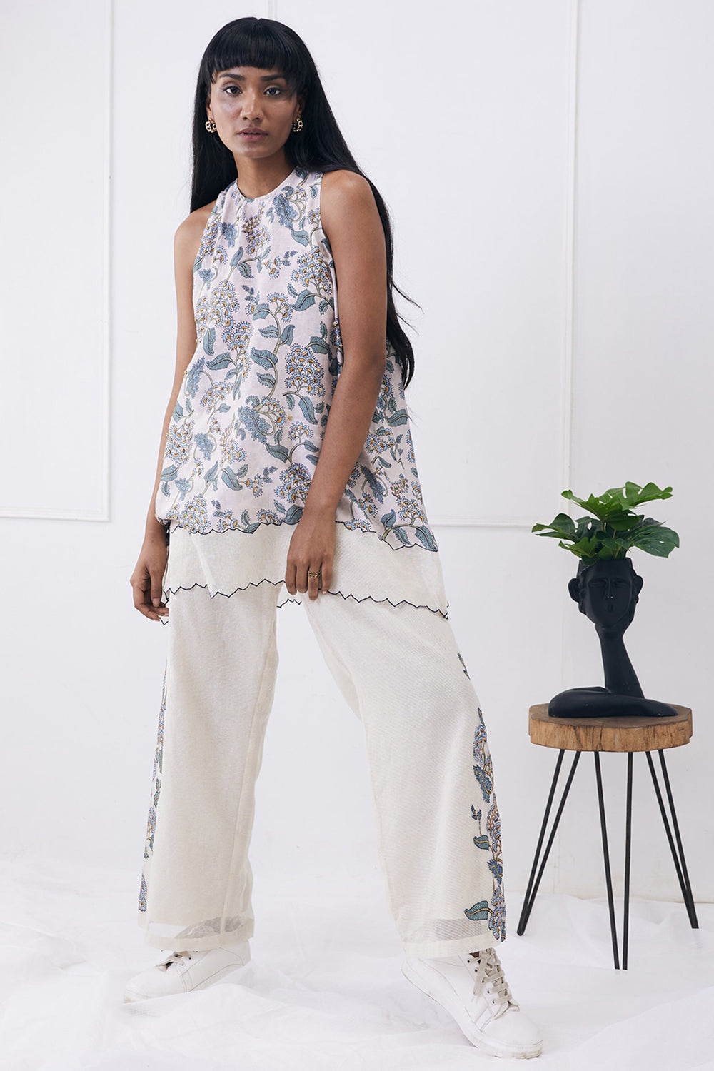 Cream Yasmin Printed Co-Ord Set