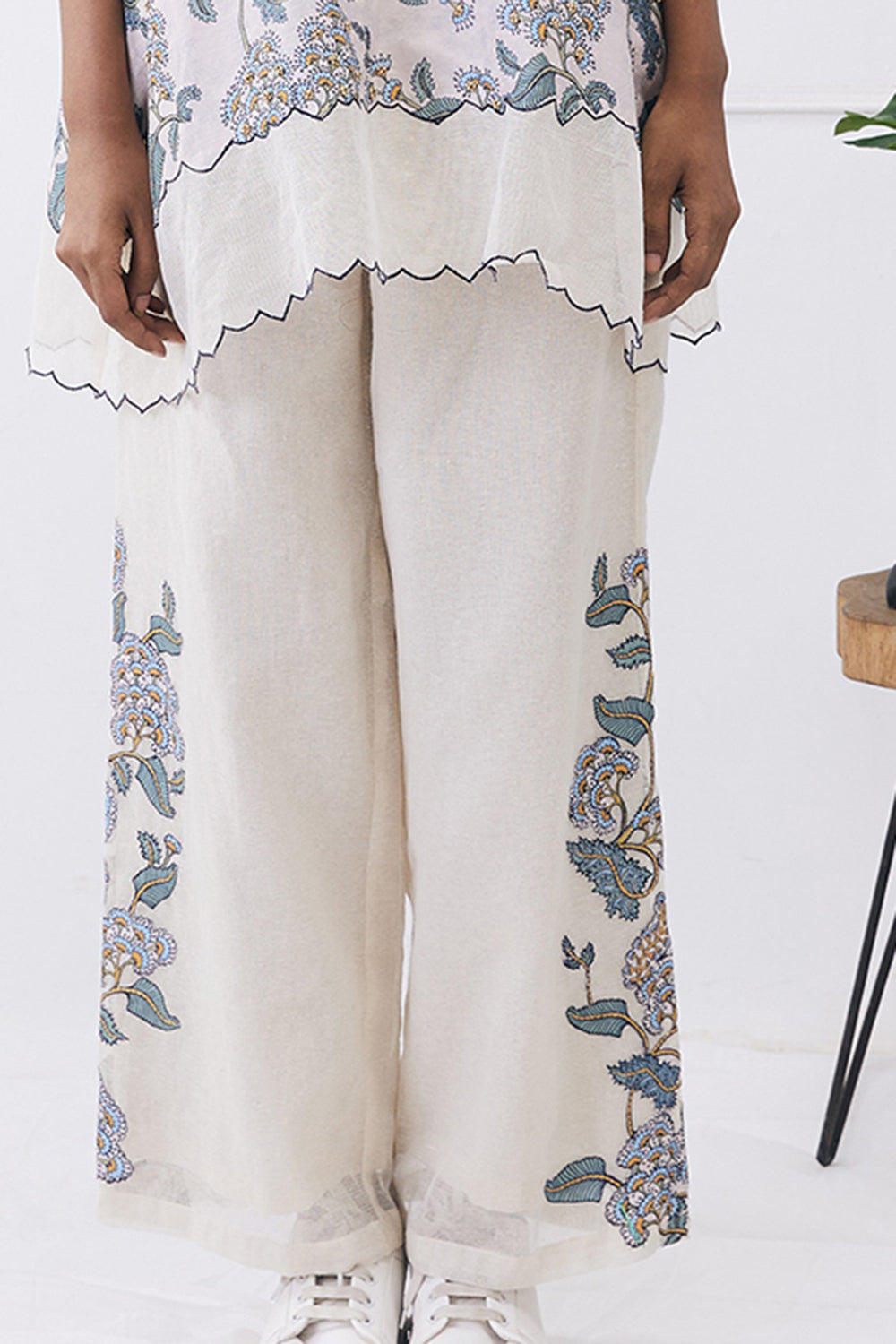 Cream Yasmin Printed Co-Ord Set