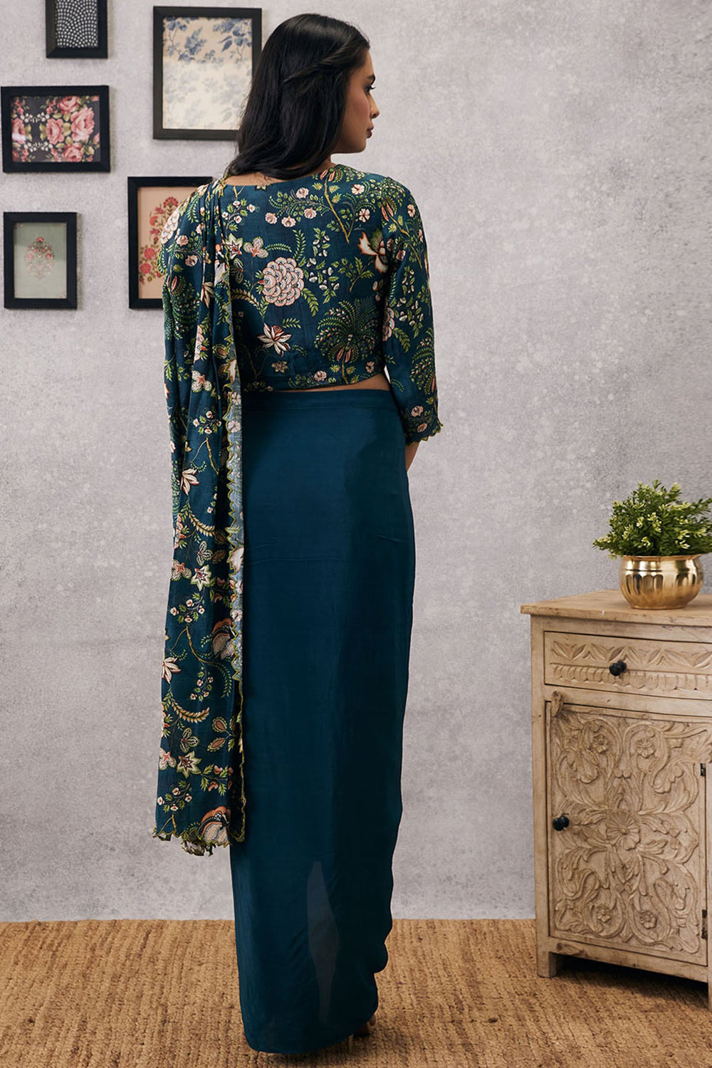 Mehr Cutwork Pre-Draped Saree