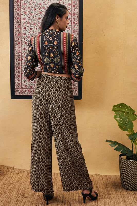 Zahra Embroidered Top With Drape Pants