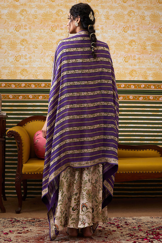 Mehr Printed Co-Ord Set With Cape