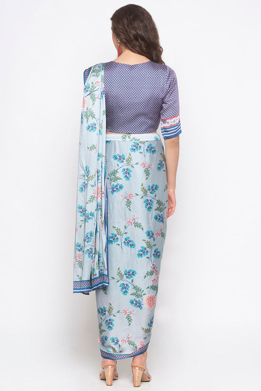 Windance Printed Pre-Stitched Saree With Blouse