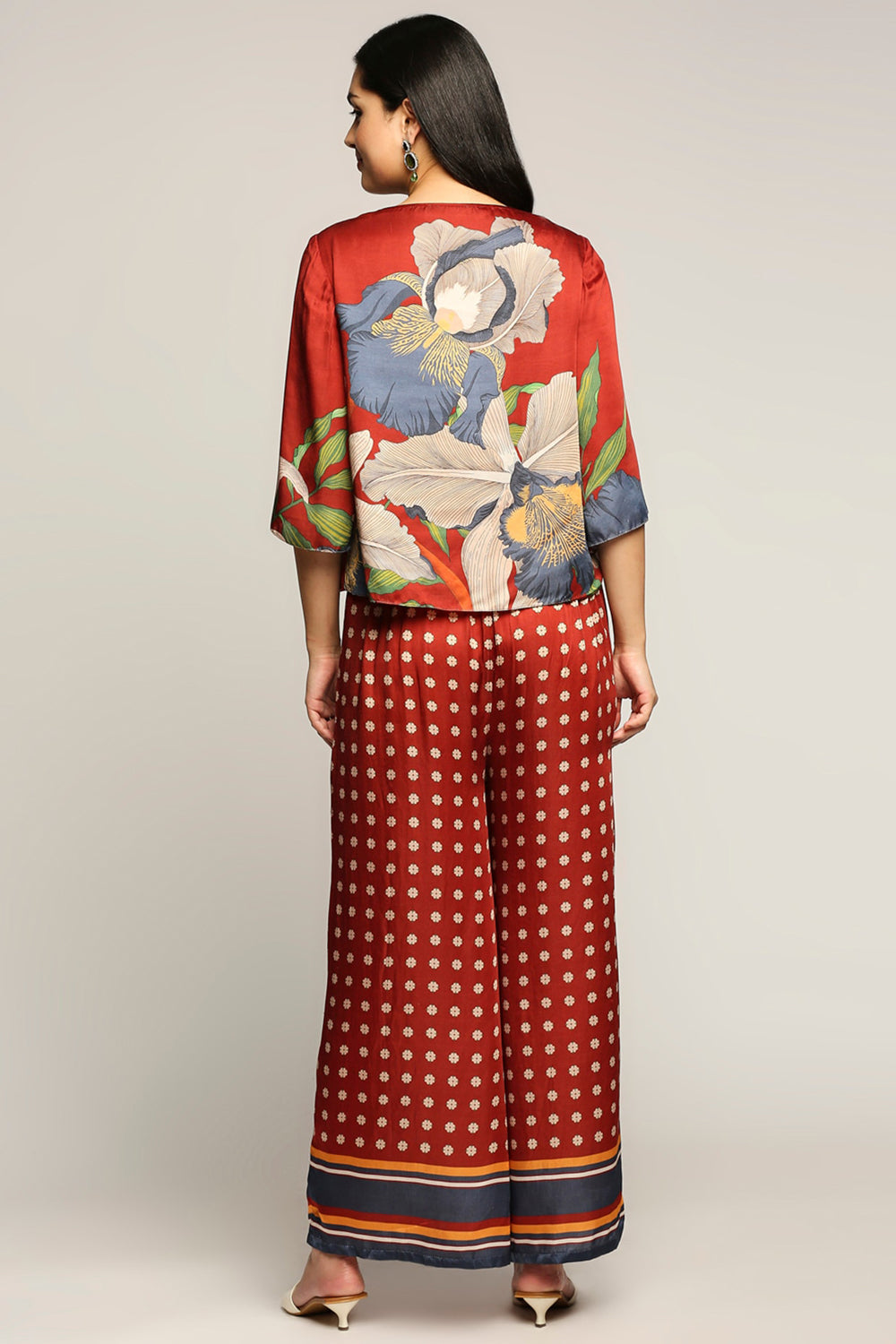 Maroon Orchid Bloom Printed Co-Ord Set