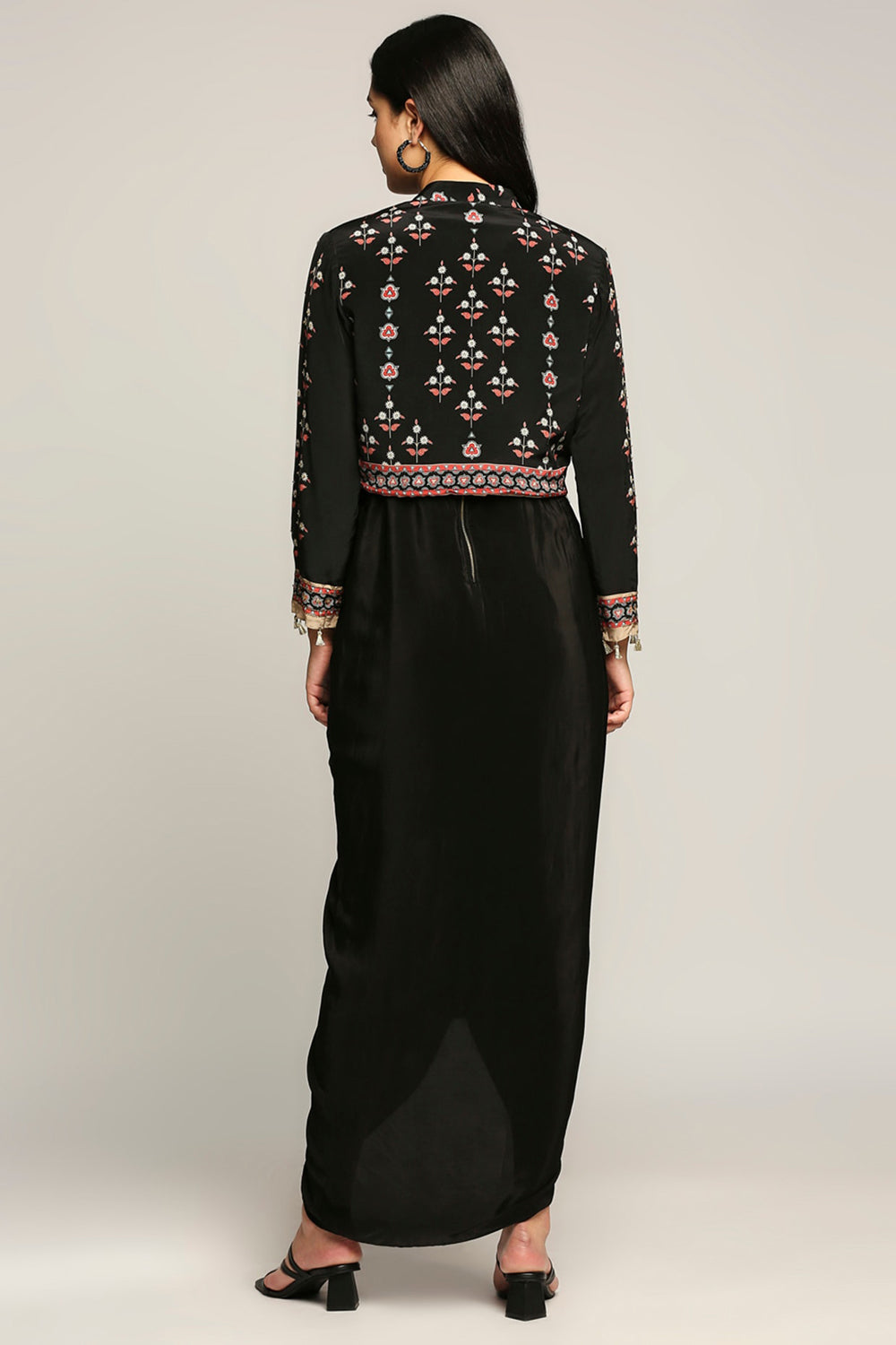 Ethnic Folklore Printed Top With Drape Skirt