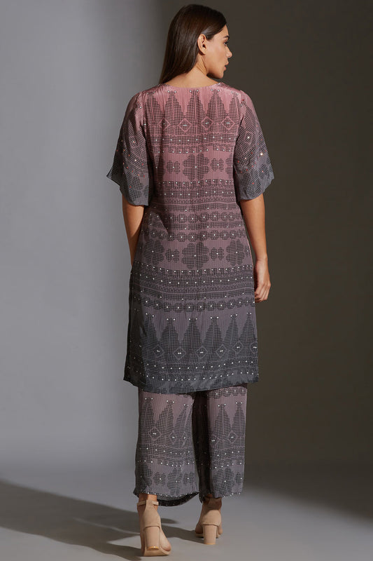 Rangrez Ombre Geomtrical Print Co-Ord Set