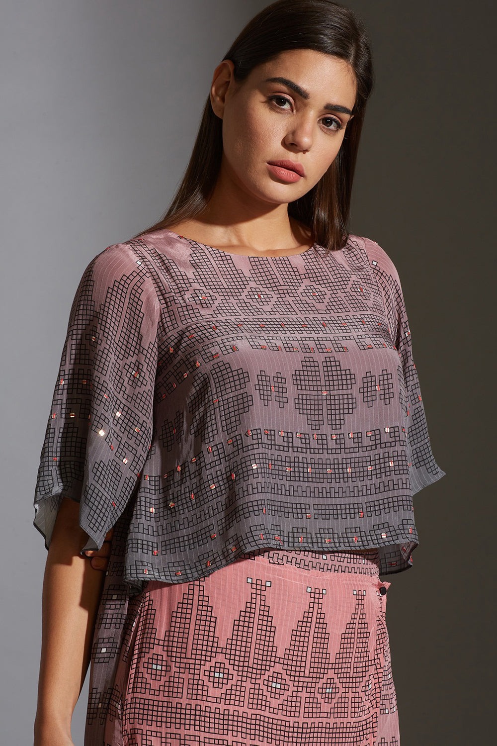 Rangrez Ombre Geomtrical Print Co-Ord Set