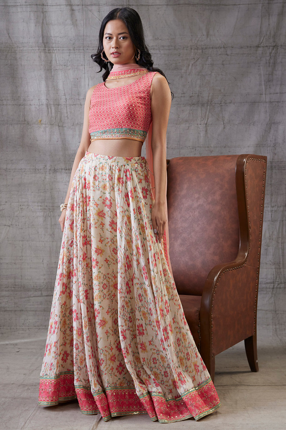 Zahra Embroidered Lehenga Set With Dupatta