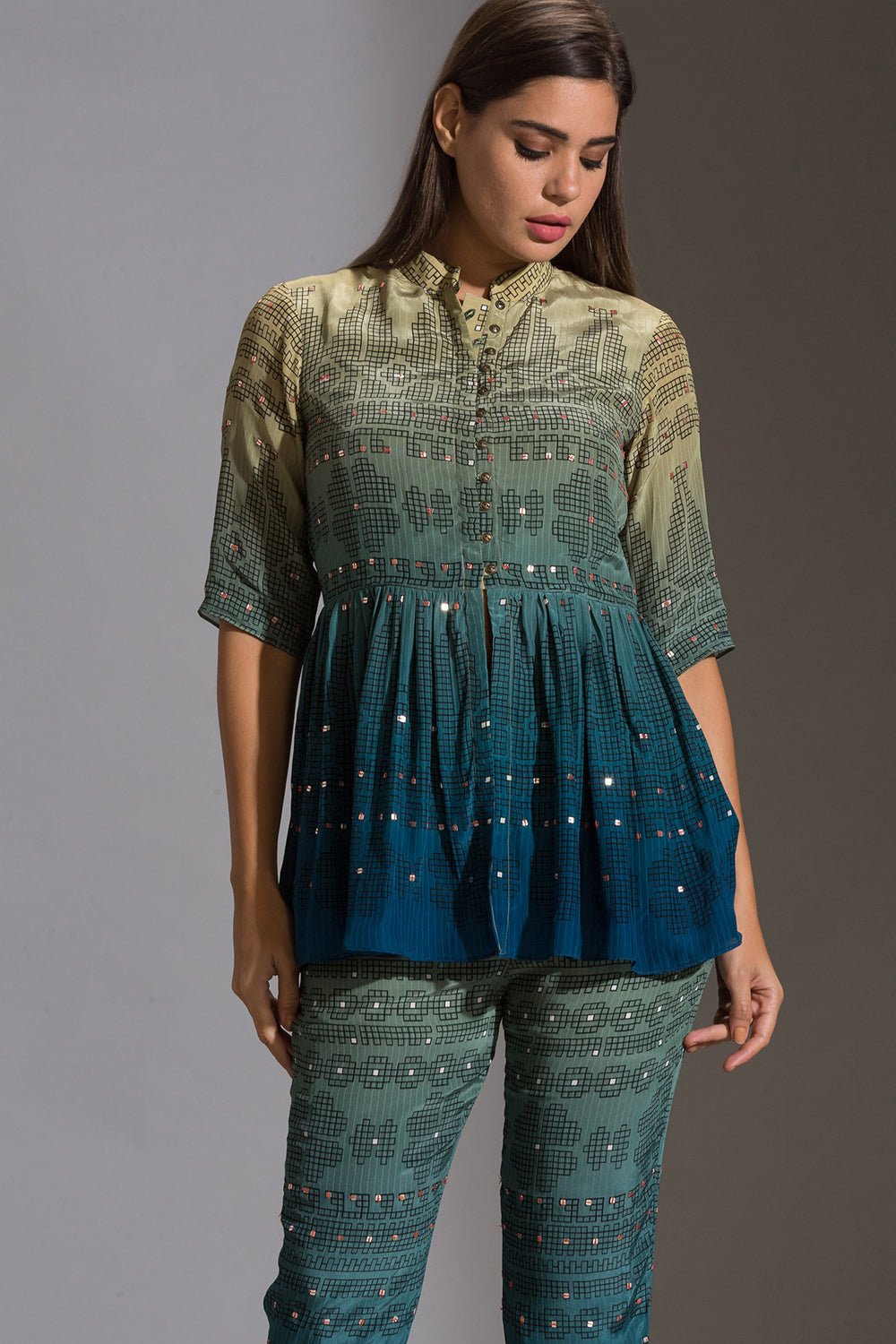 Rangrez Ombre Peplum Co-Ord Set