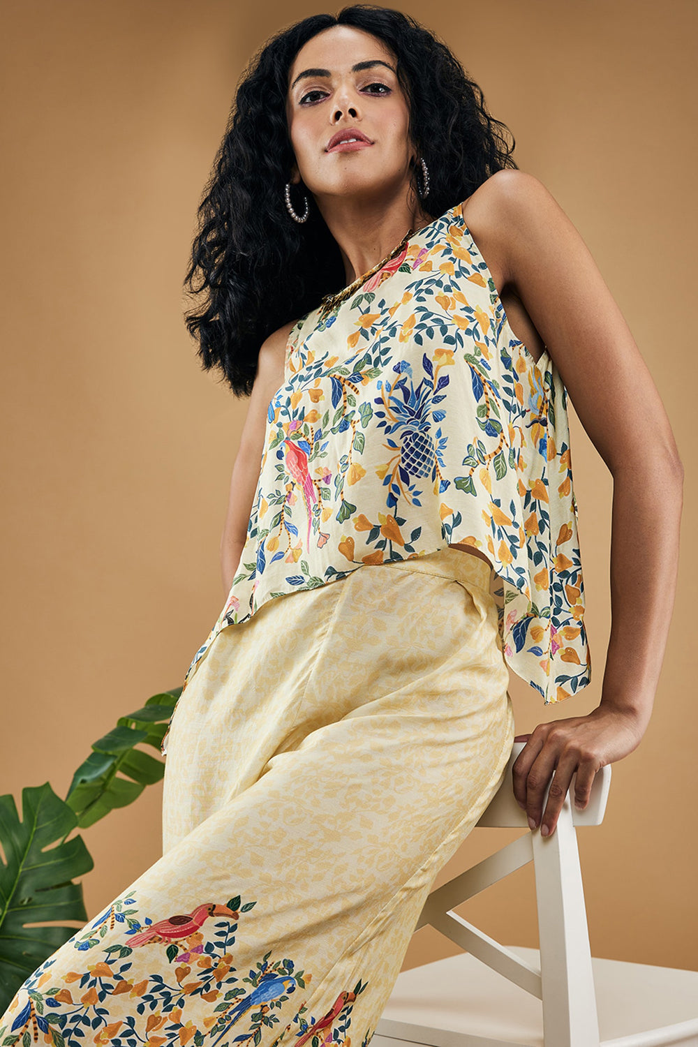 Bird And Tile Printed Co-Ord Set