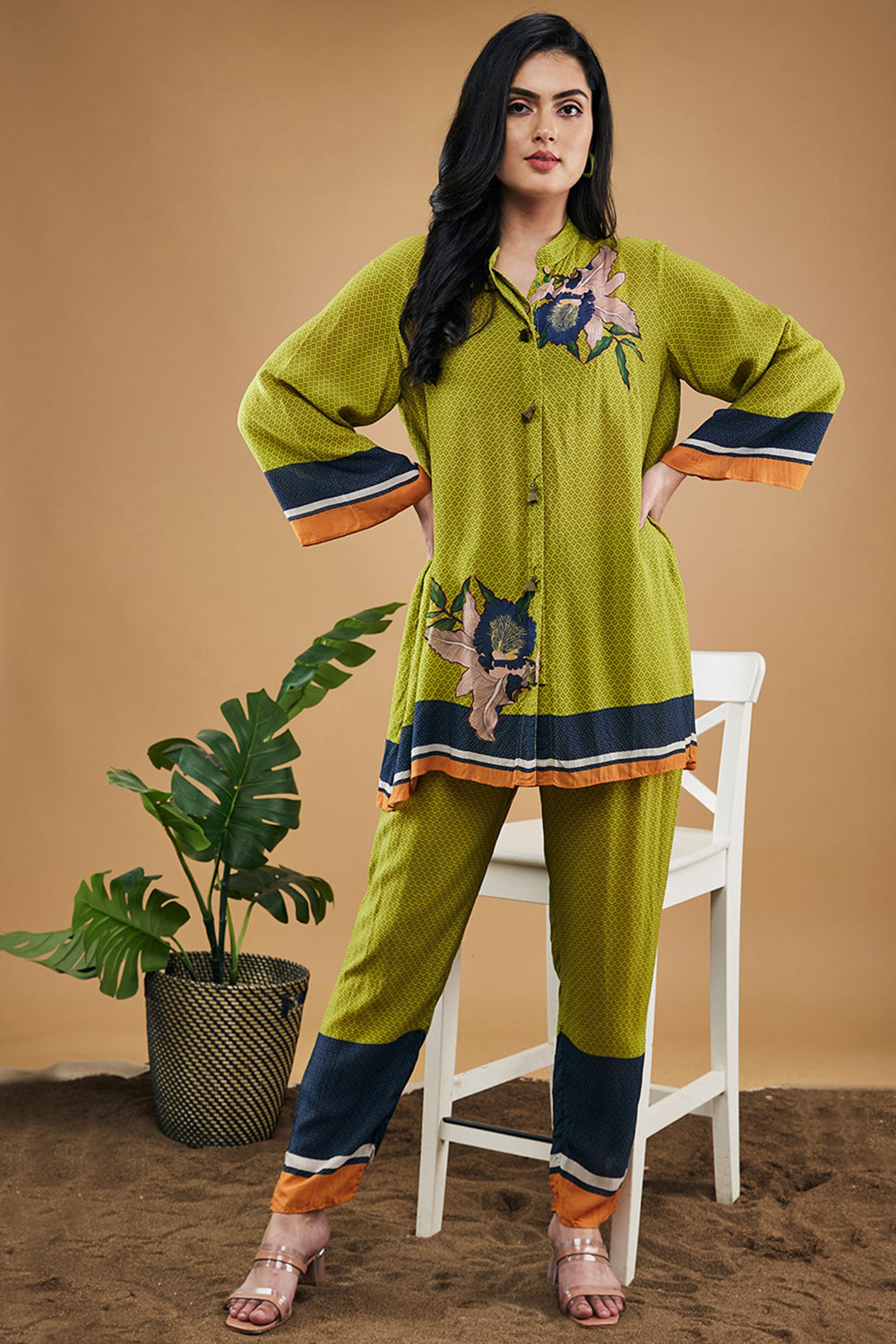 Green Orchid Bloom Printed Co-Ord Set