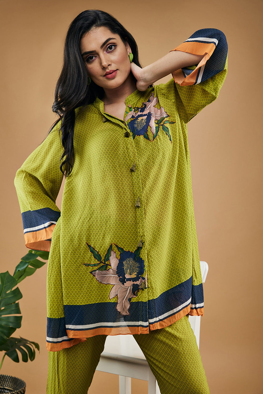 Green Orchid Bloom Printed Co-Ord Set