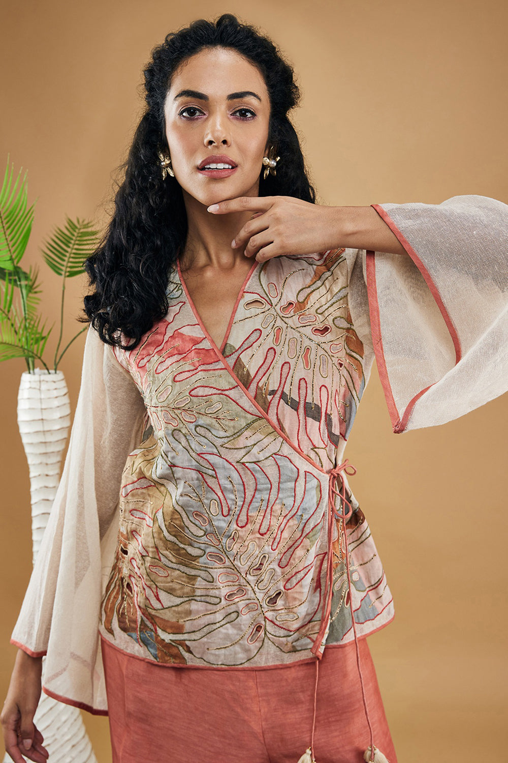 Conversational Patchwork Top And Pants