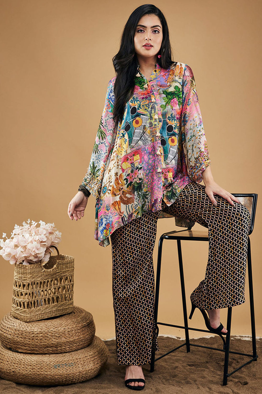 Tropical Twilight Embellished Kurta Set