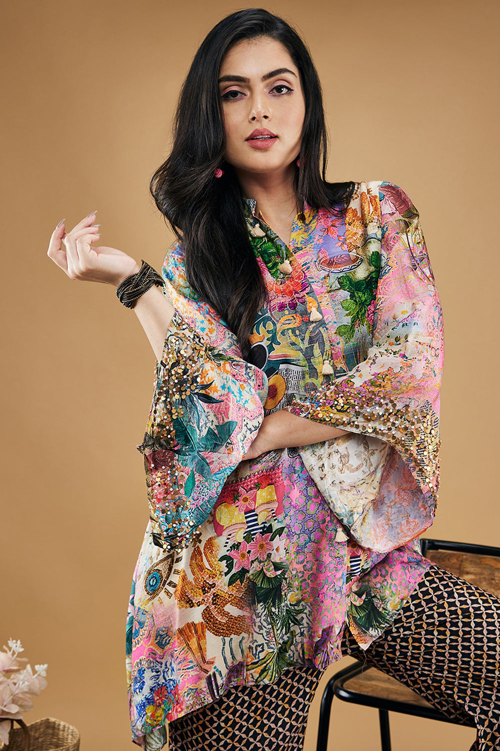 Tropical Twilight Embellished Kurta Set