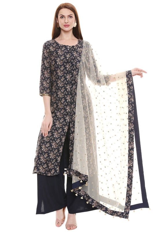 Applique Floral Kurta With Palazzo