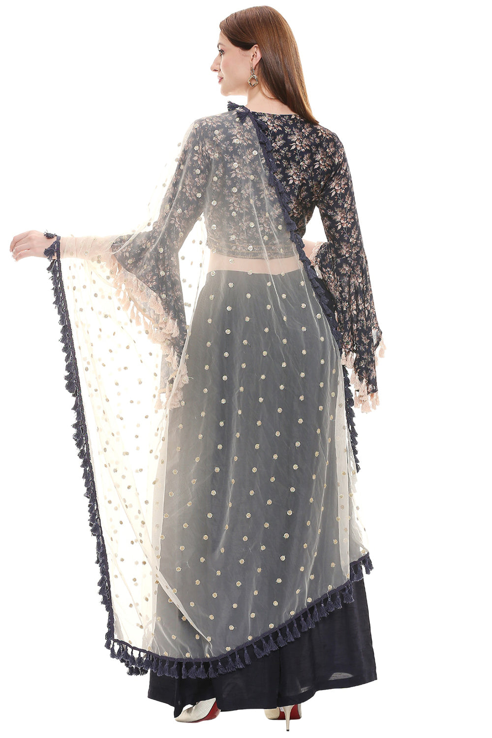 Applique Floral Printed Lehenga Set