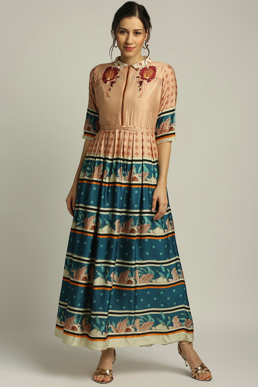 Orchid Bloom Printed Long Dress