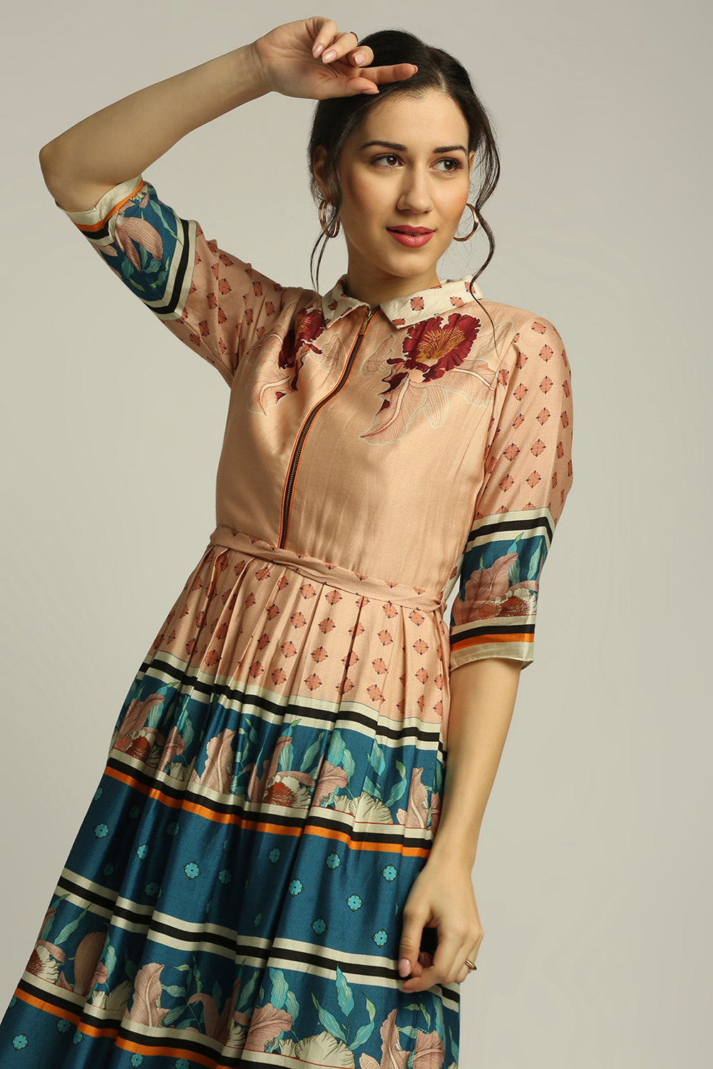 Orchid Bloom Printed Long Dress