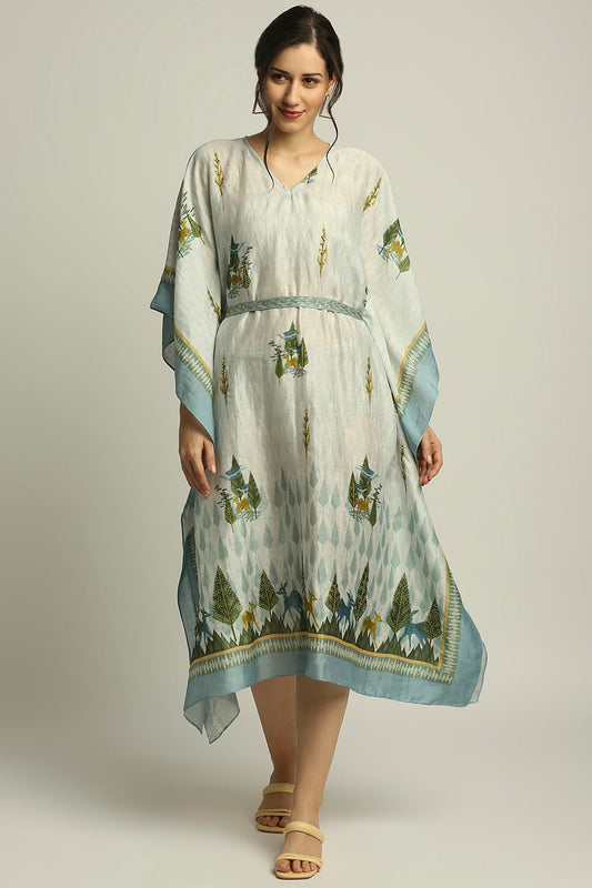 Nature Collective Printed Kaftan With Belt