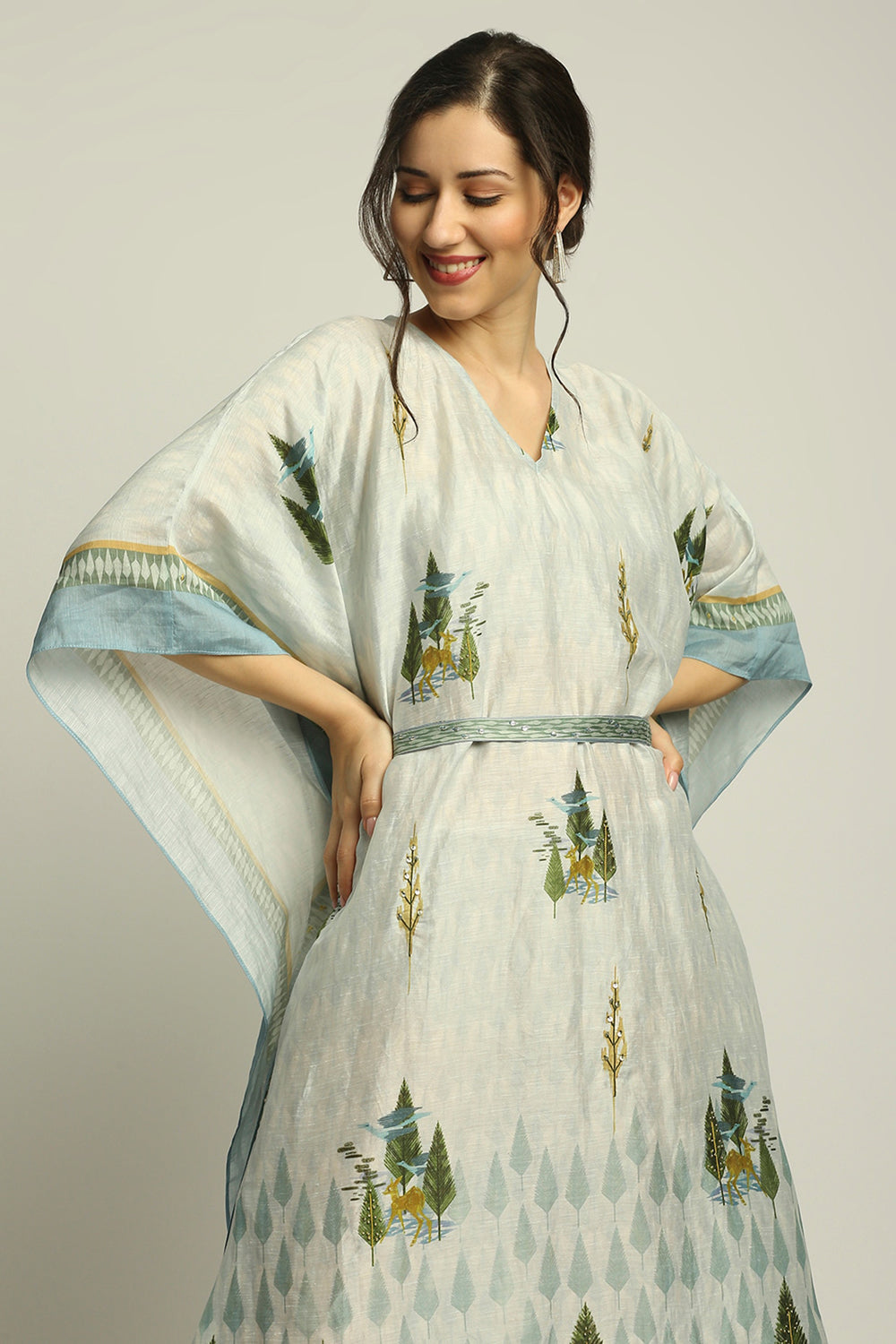 Nature Collective Printed Kaftan With Belt