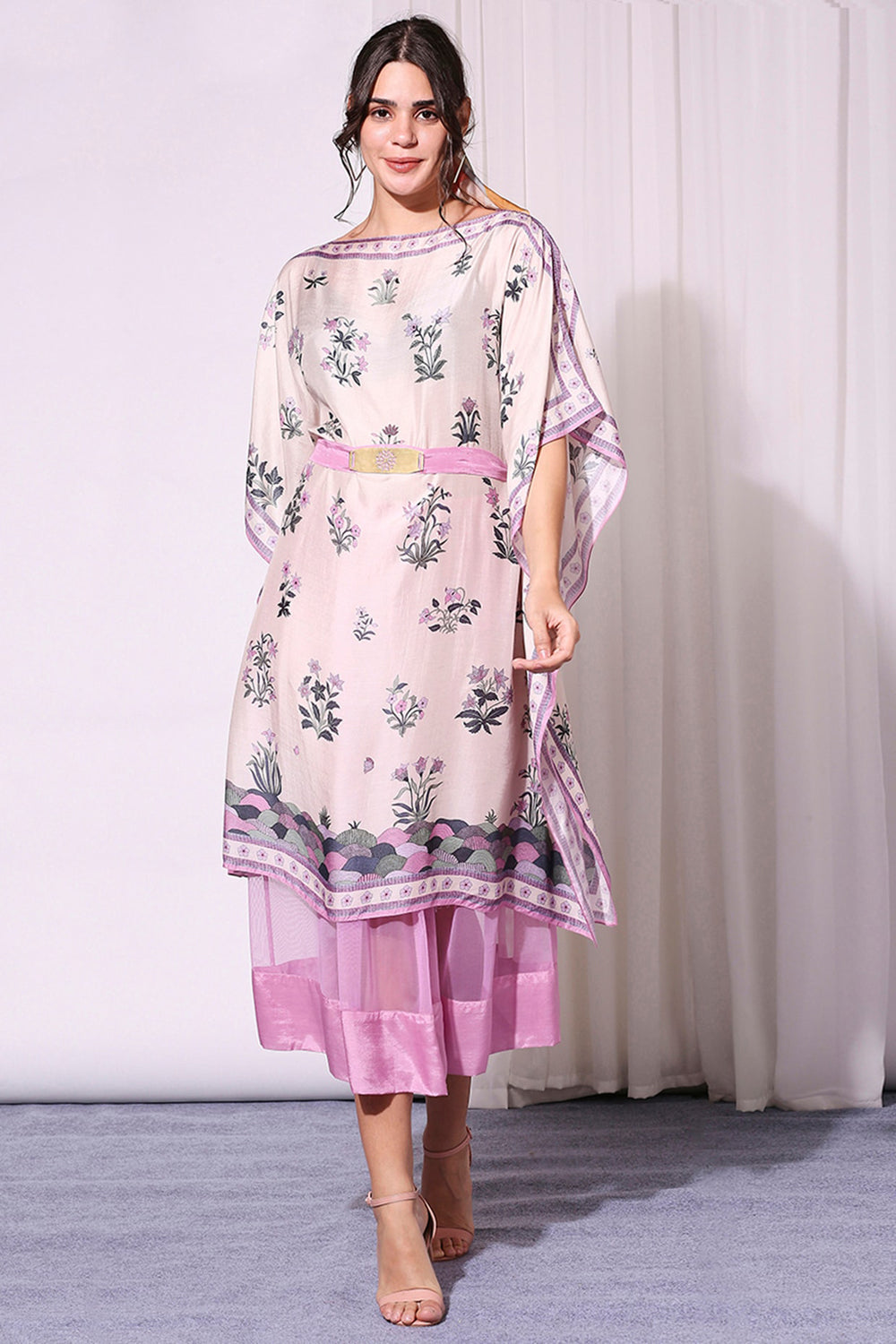 Pastel Floral Kaftaan Set