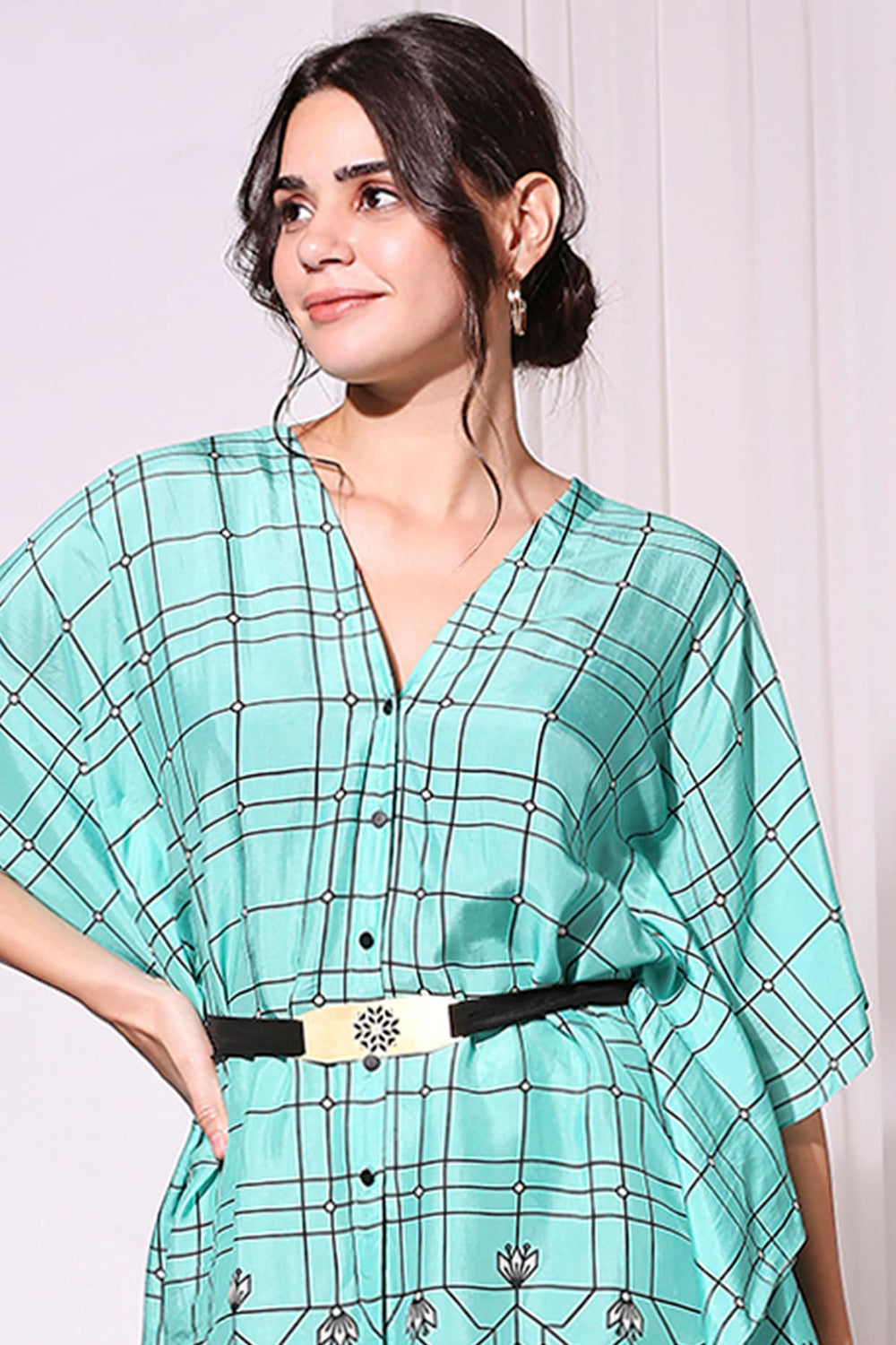 Summer Floral Printed Kaftaan Top And Pants