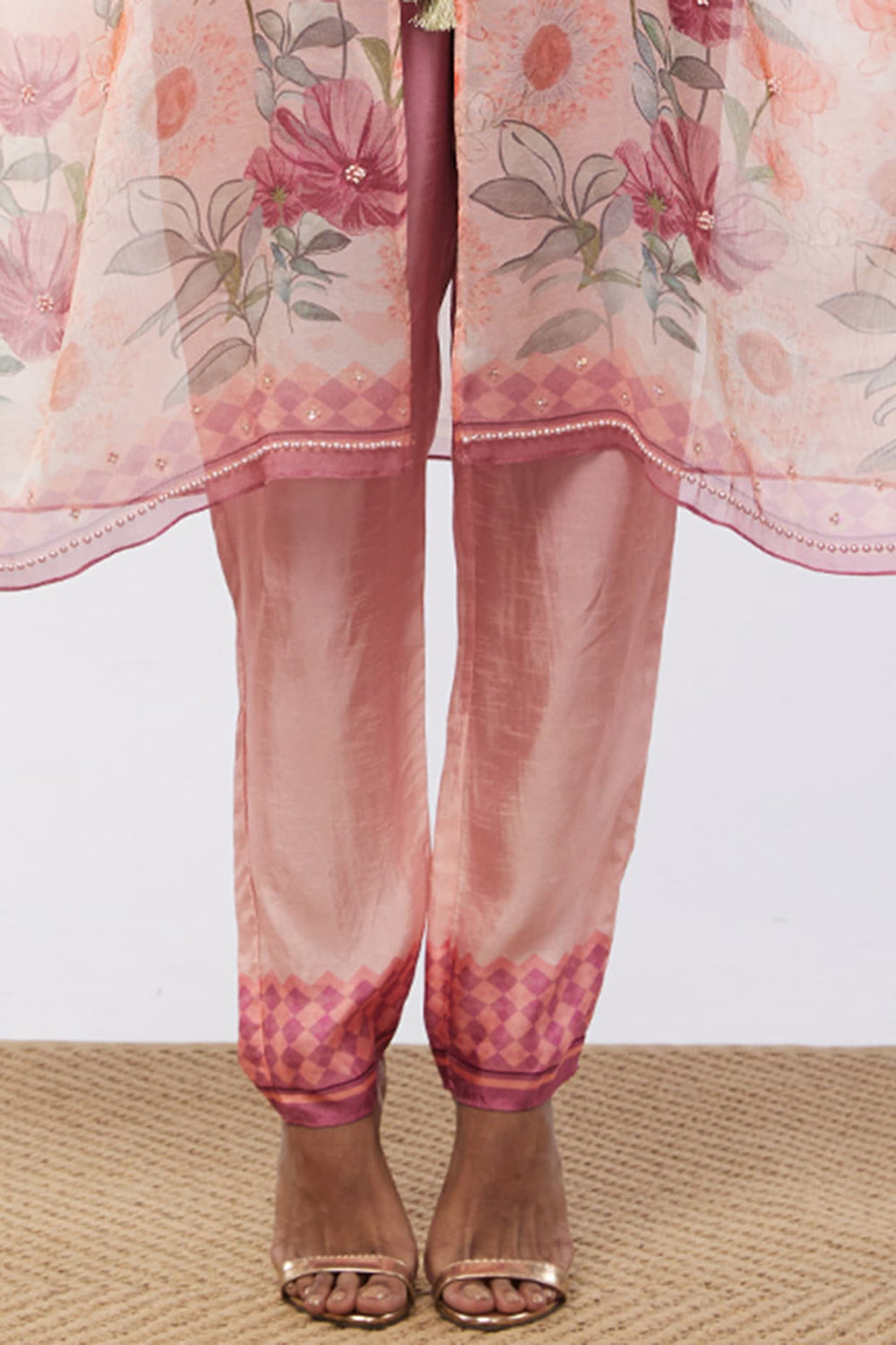 Blooming Bud Printed Co-Ord Set With Kaftan Jacket