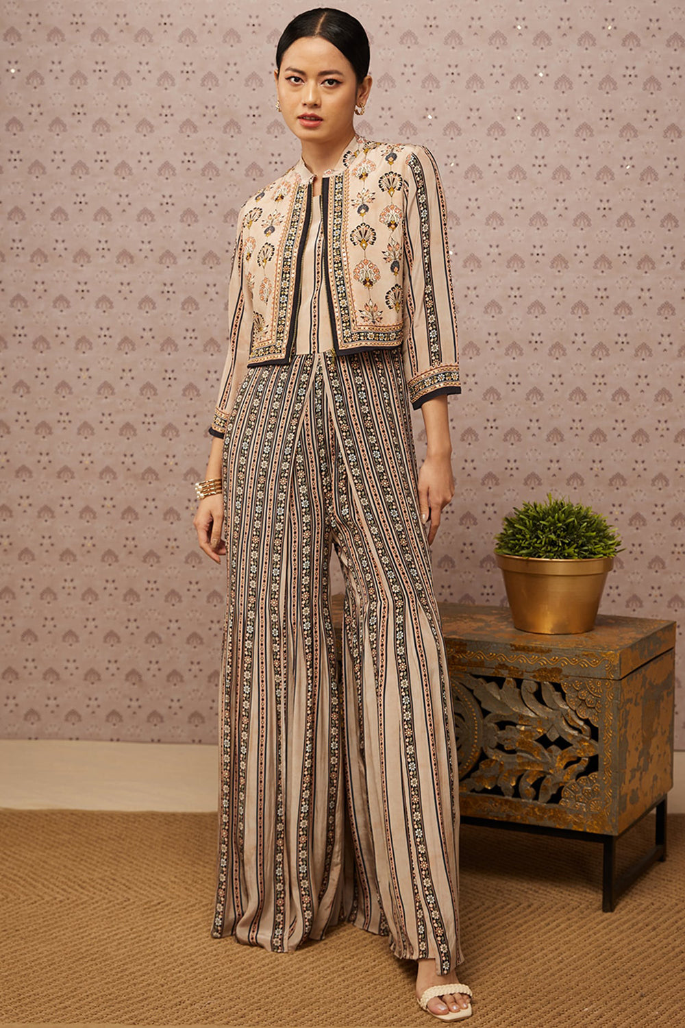 Sarouk Printed Jumpsuit With Jacket