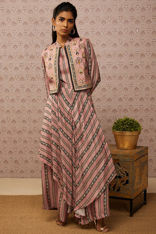 Sarouk Printed Layered Jumpsuit With Jacket
