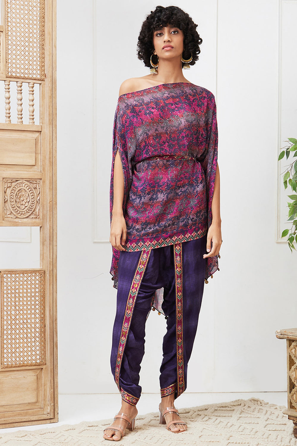 Adah Sequin Printed Dhoti Set