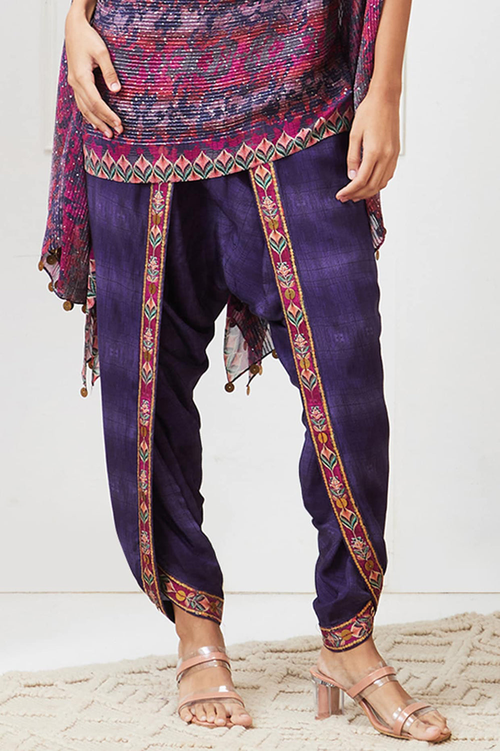 Adah Sequin Printed Dhoti Set