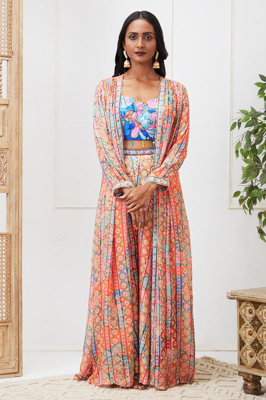 Zaynab Embroidered Co-Ord Set With Jacket