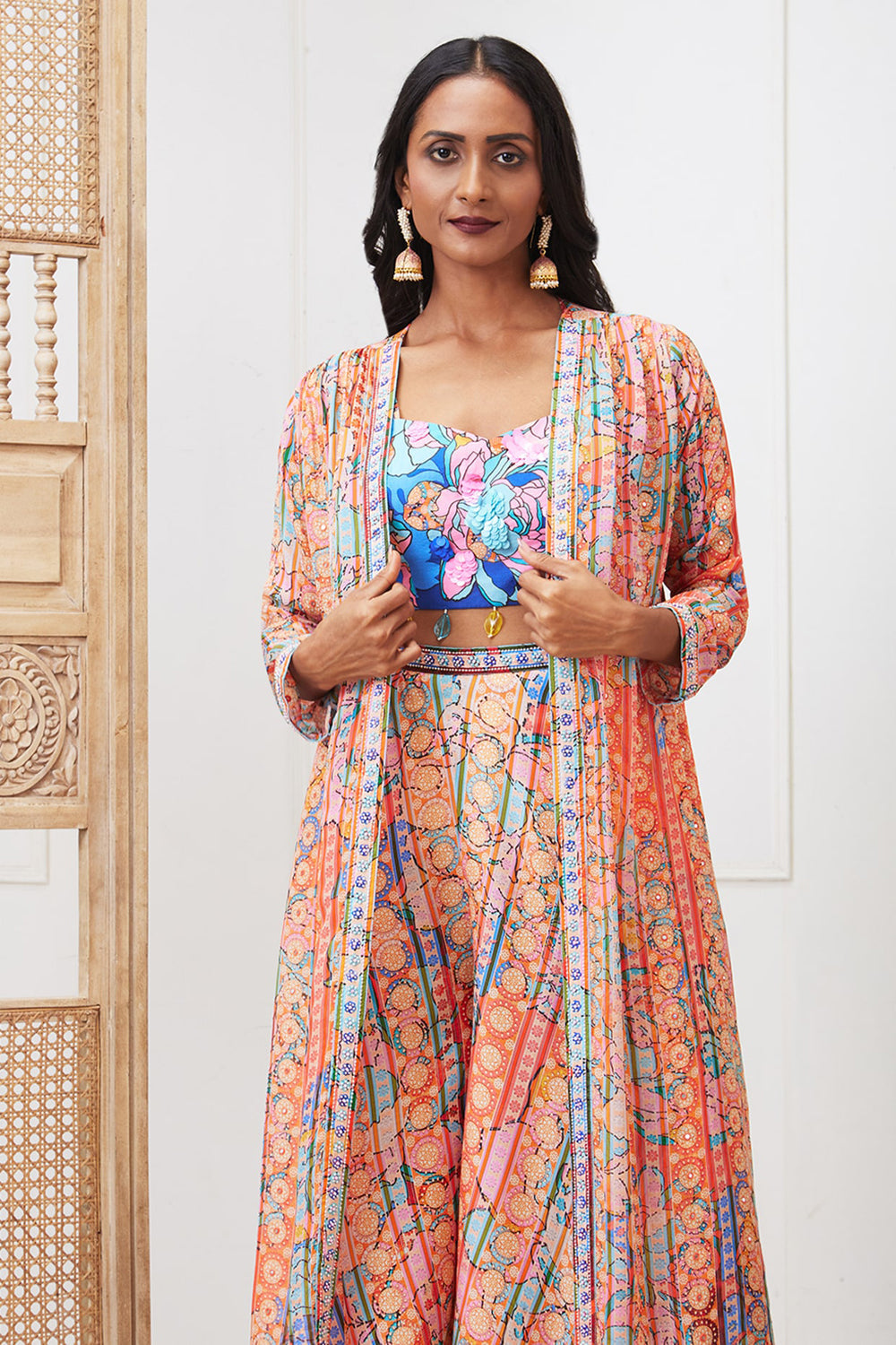 Zaynab Embroidered Co-Ord Set With Jacket