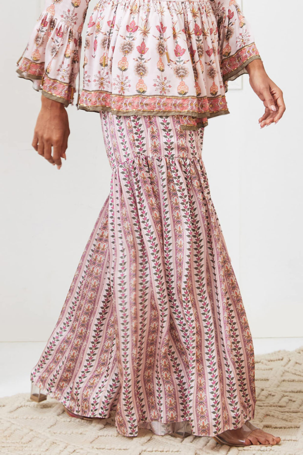 Tabriz Embroidered Sharara Set