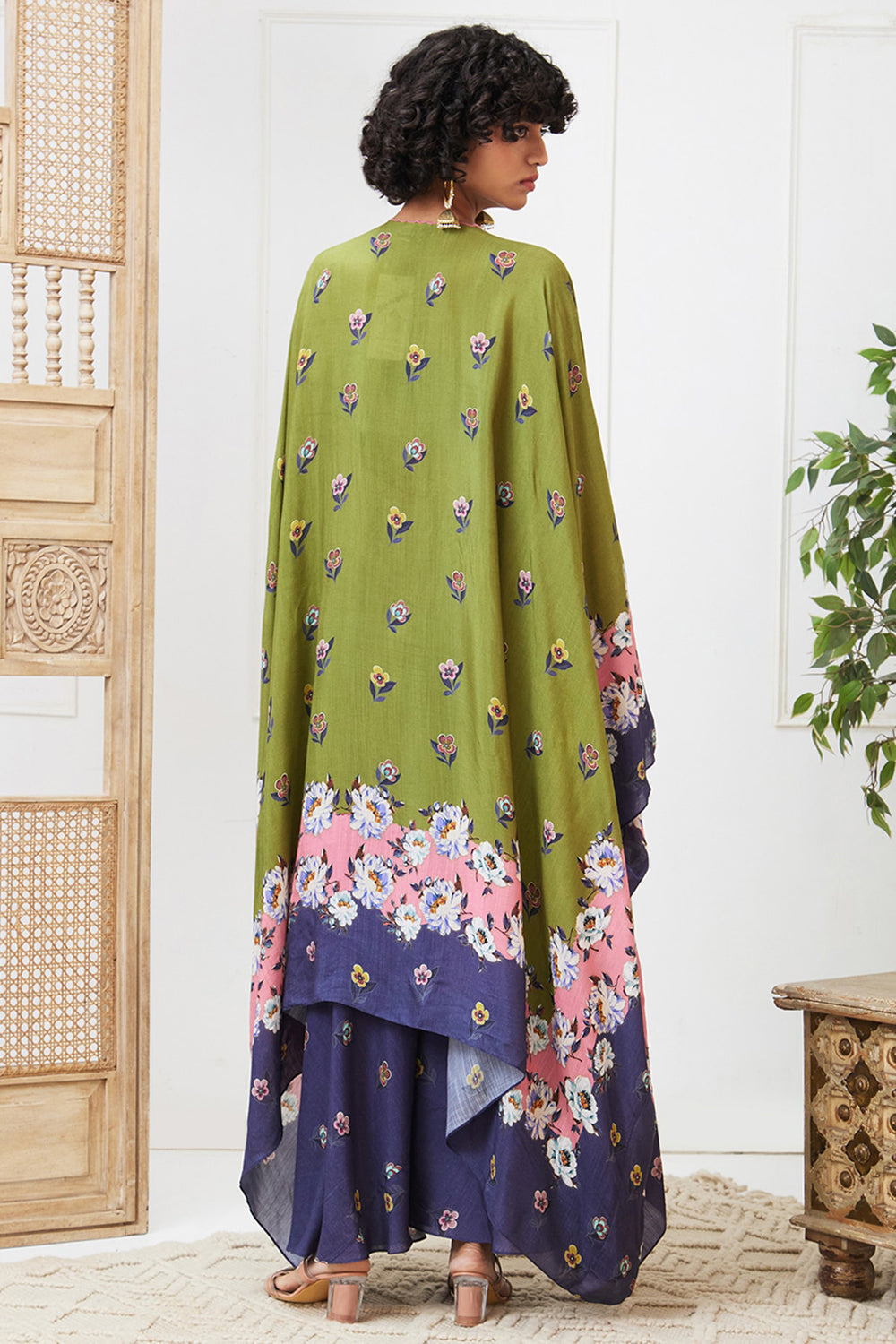 Tasnim Printed Co-Ord Set With Kimono Jacket