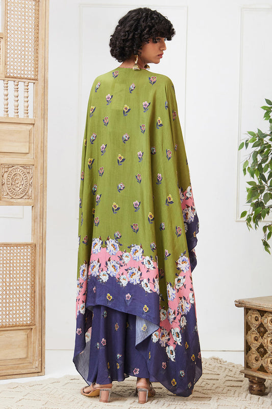 Tasnim Printed Co-Ord Set With Kimono Jacket