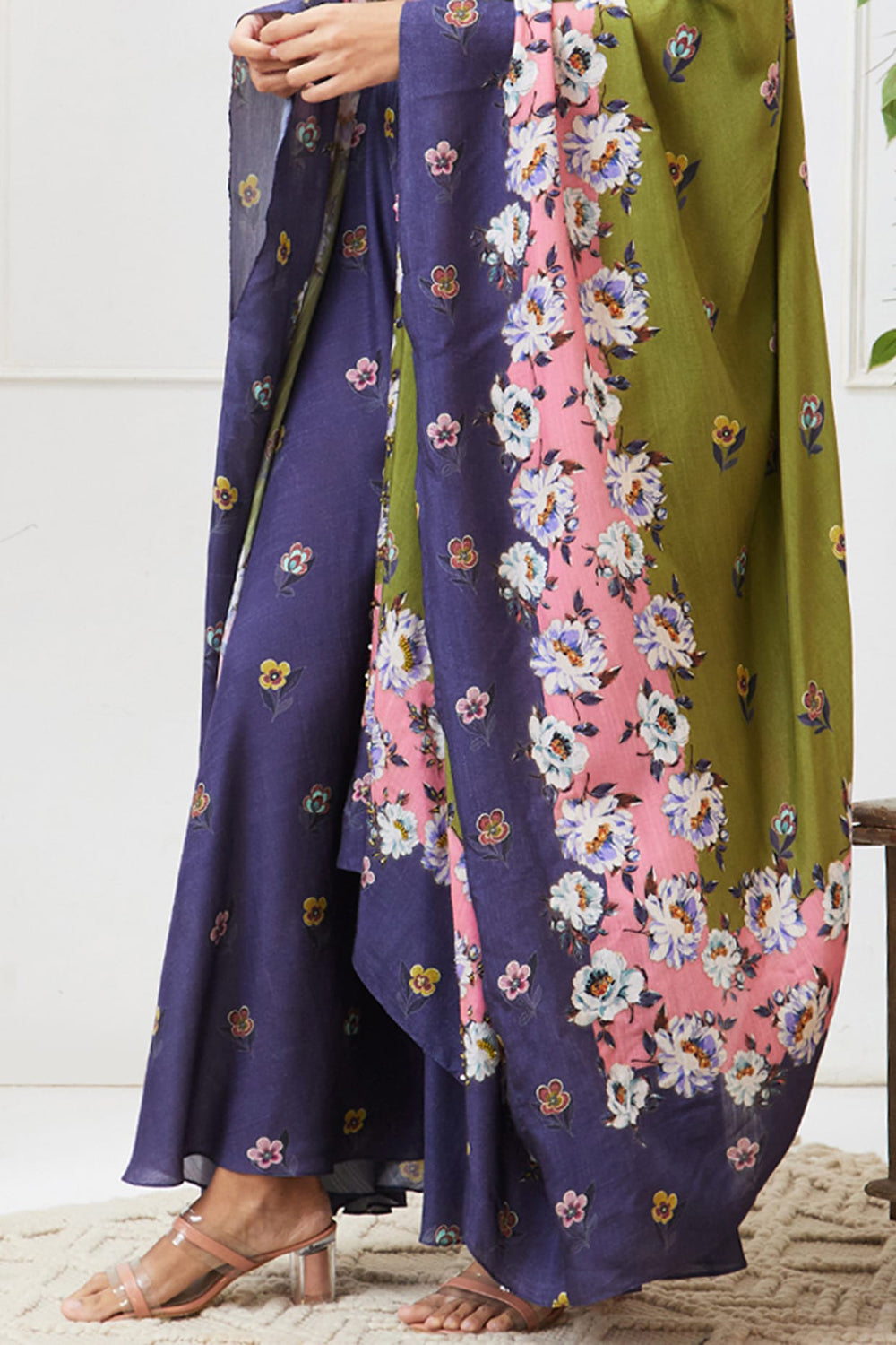 Tasnim Printed Co-Ord Set With Kimono Jacket