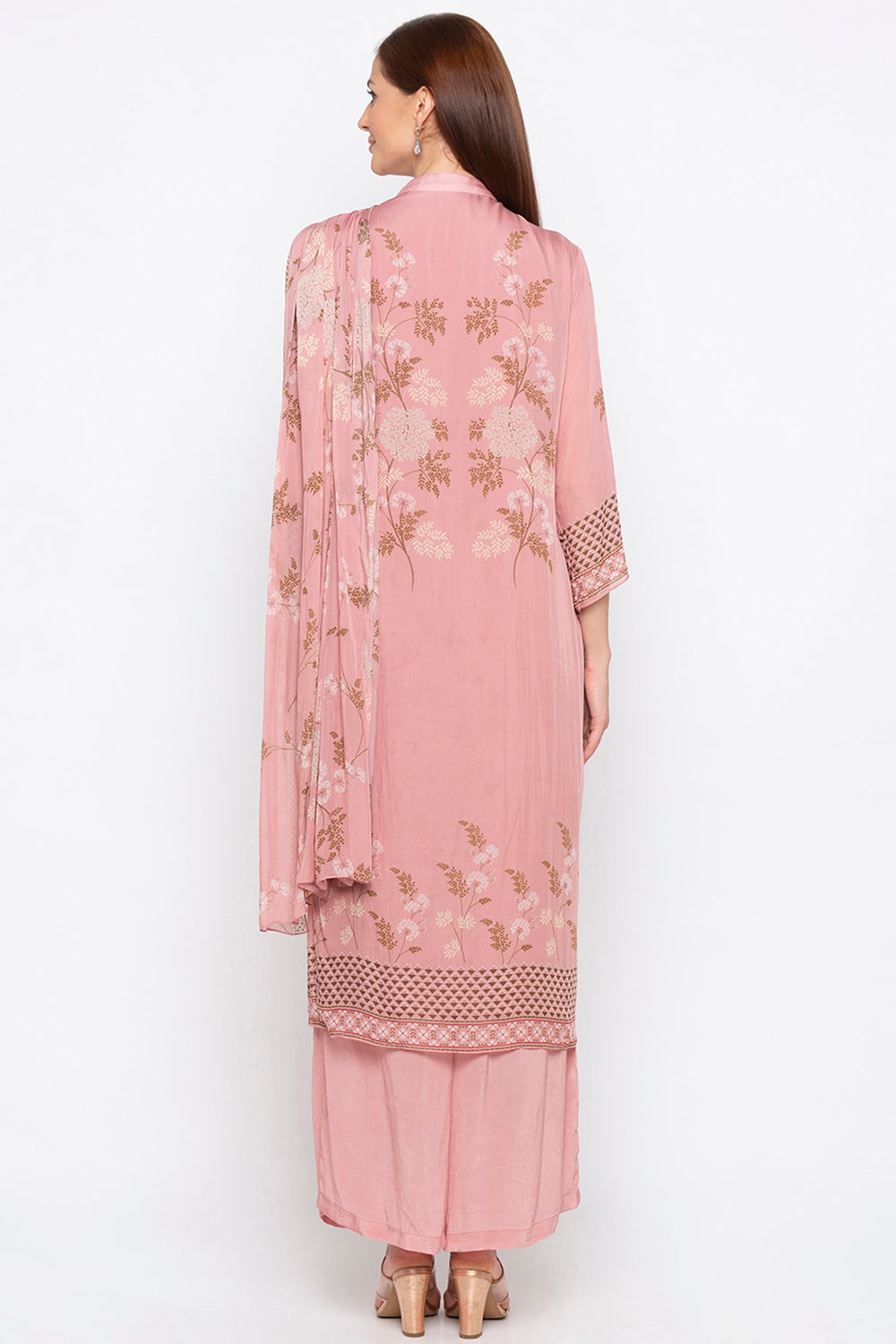 Windance Printed Palazzo Set With Attached Dupatta