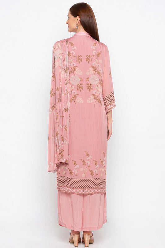 Windance Printed Palazzo Set With Attached Dupatta