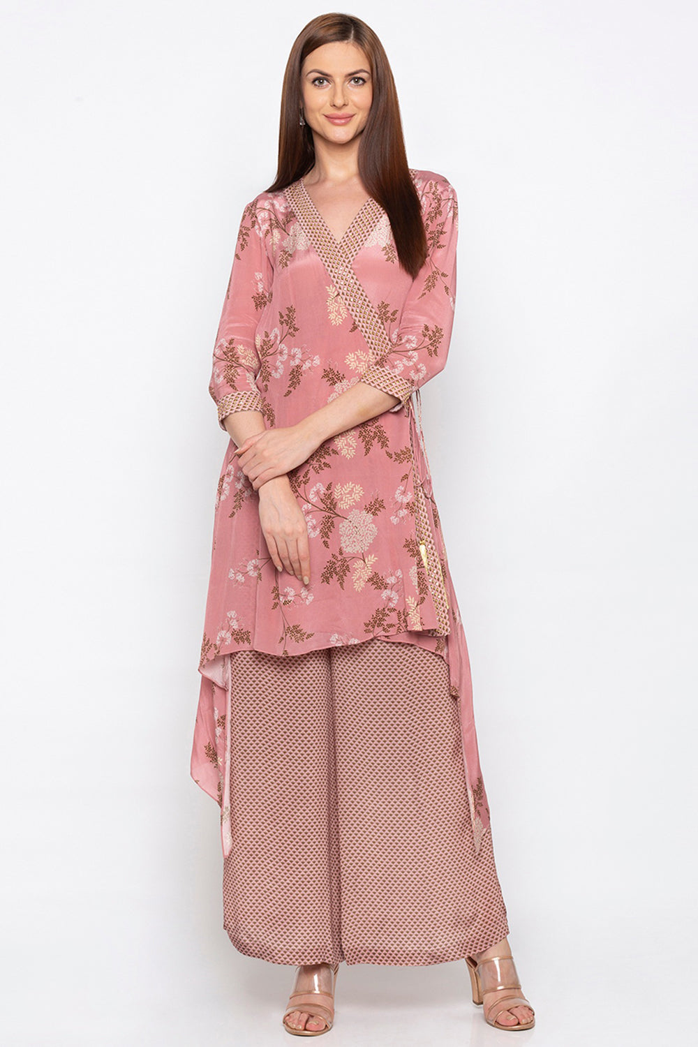 Windance Embroidered Kurta With Printed Pants