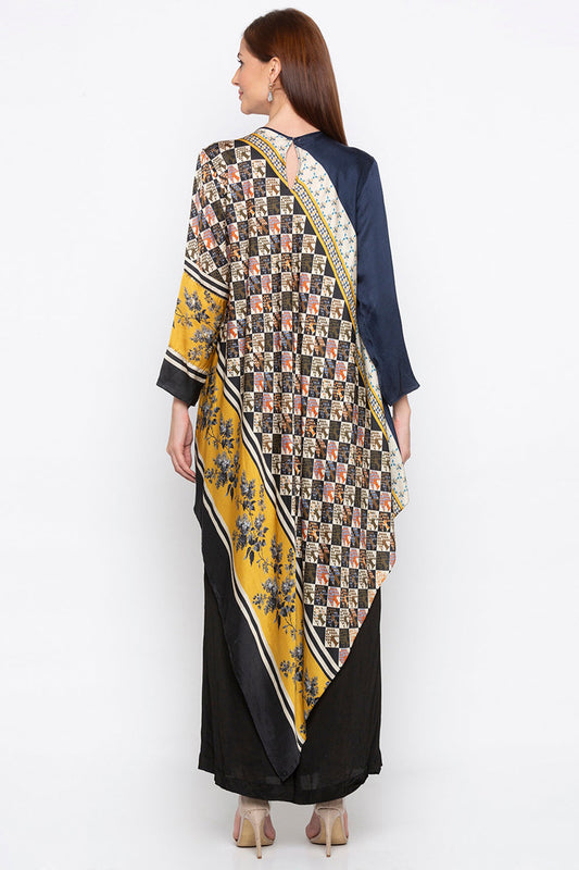 Applique Printed Asymmetric Kurta With Pant