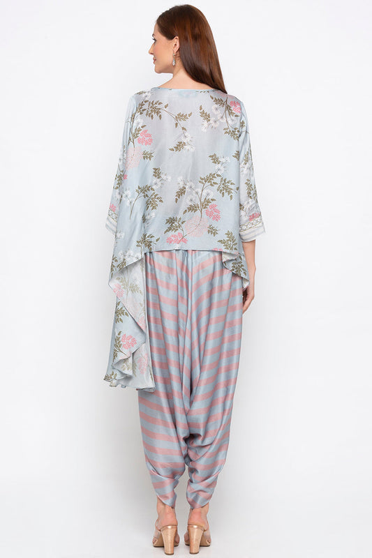 Windance Printed Asymmetrical Top With Dhoti